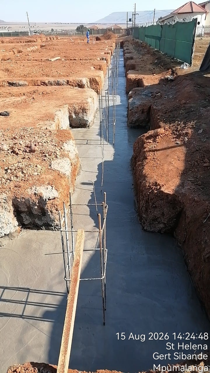 Foundation trench and structural reinforcement at Three Fountains Shopping Centre, August 2026